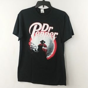Dr. Pepper Mens Shirt Top Size Medium Black